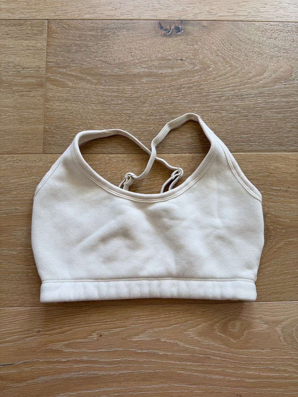 Buff Bunny Cream Ribbed Sports Bra M